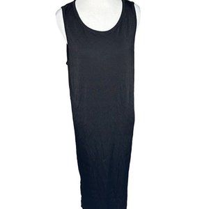 Athleta Black Seamless Laser Cut‎ Midi Sleeveless Slip Dress Size Large